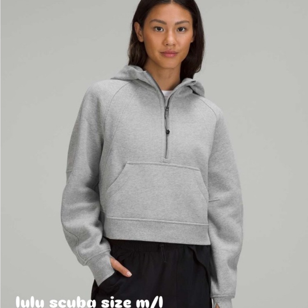 lululemon athletica Gray Cropped Oversized Hoodie
